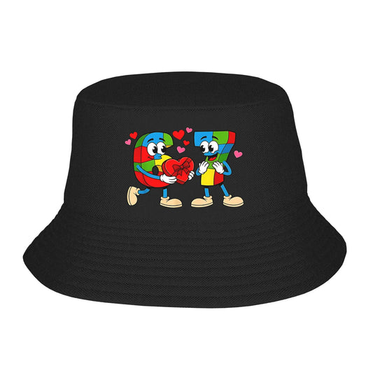 Men Women Funny 6 7 Valentines Gen Alpha Six Seven 67 Valentine’s Day Bucket Hat