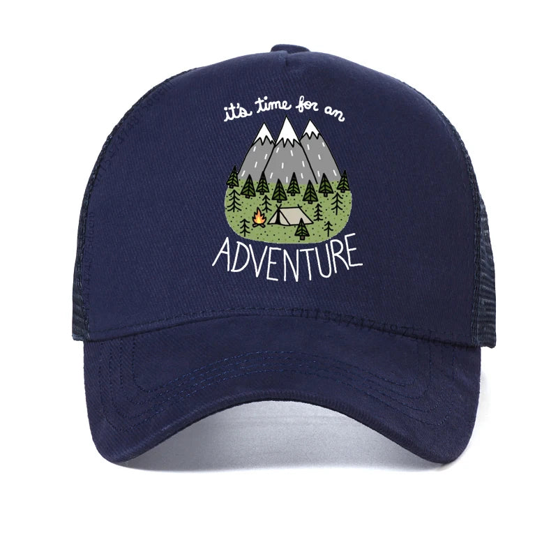 It's Time for An Adventure Men Hat Funny Outdoor Exploration Baseball Cap