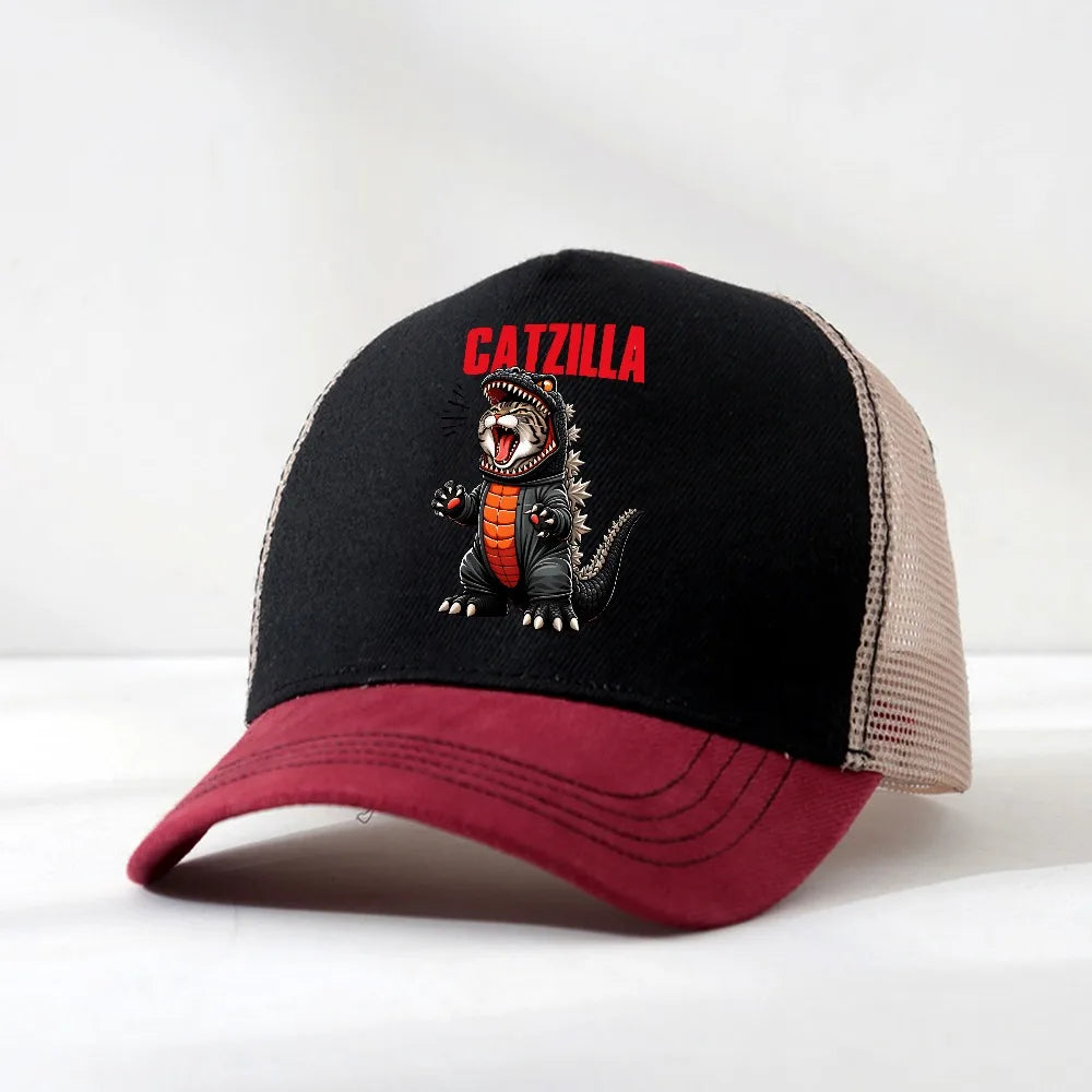 Catzilla Cat Japanese Funny Baseball Cap