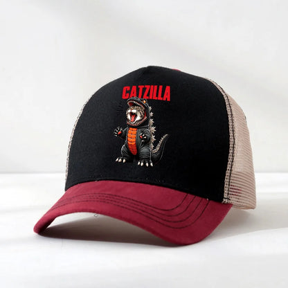Catzilla Cat Japanese Funny Baseball Cap