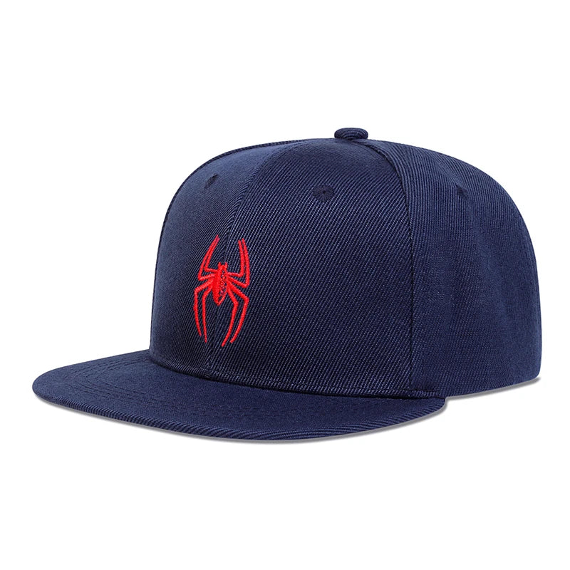 Children Spider Embroidery Snapback Caps