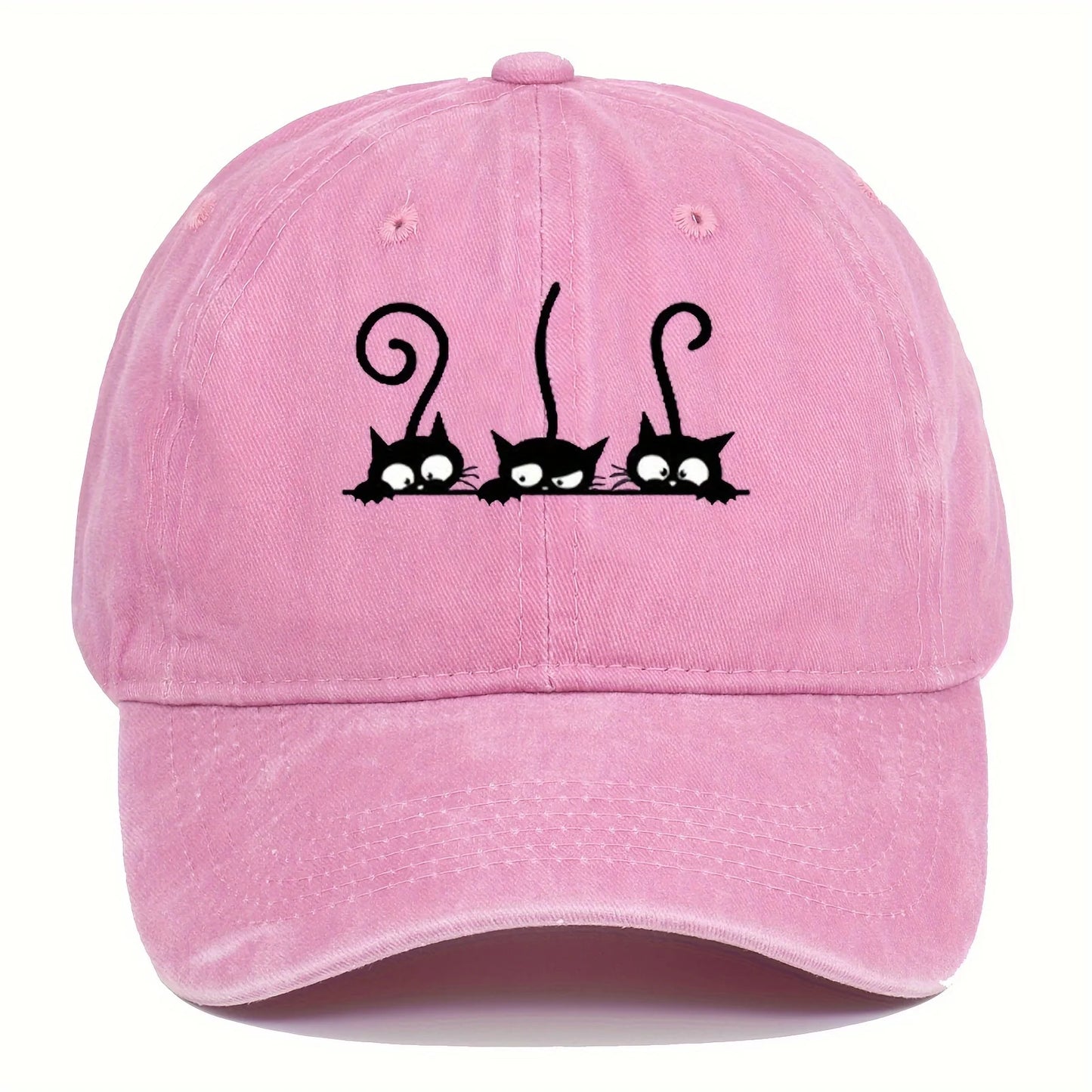 Three Cute Cat Printed Baseball Hats For Men And Women