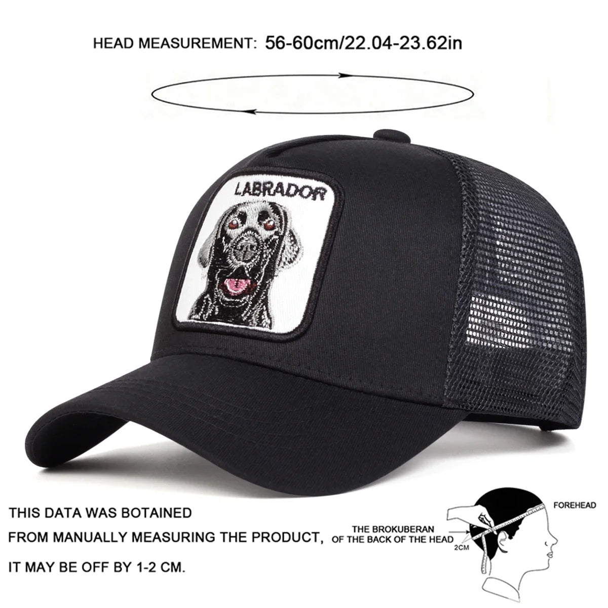 Unisex LABRADOR Dog Embroidery Baseball Caps
