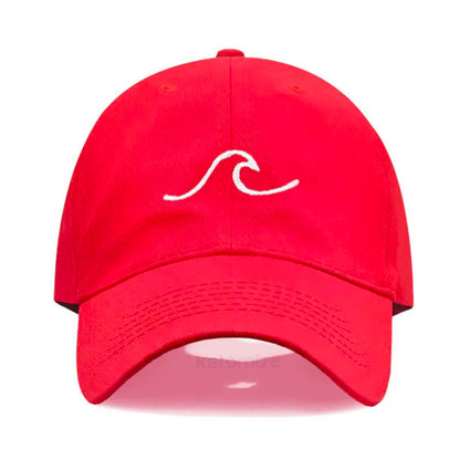 Men's Baseball Cap Women's Washed Cotton Waves Embroidery Embroidery Sport Golf Caps For Man