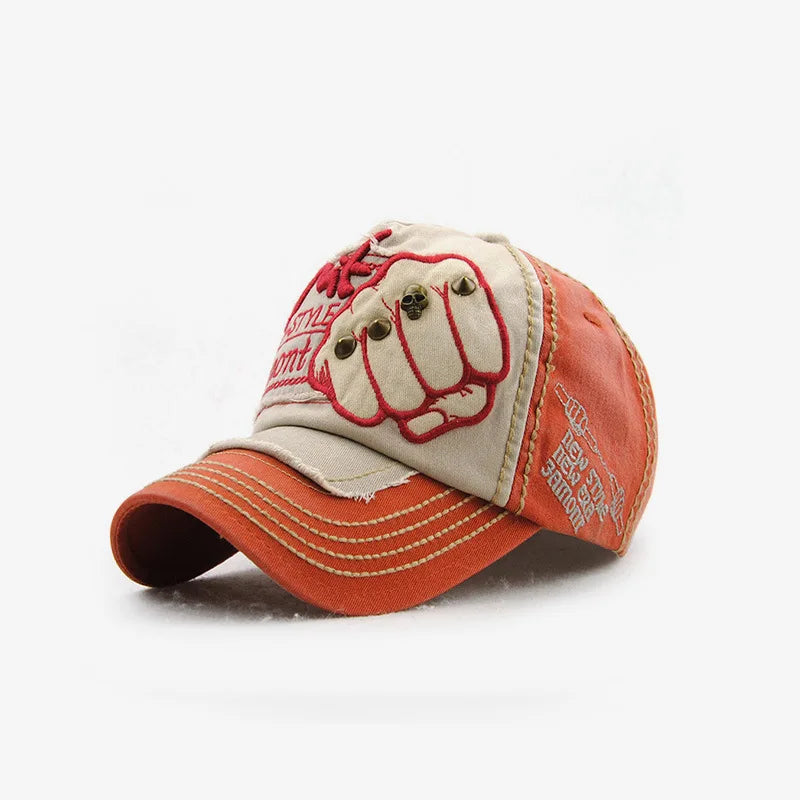 Fashion Baseball Cap For Men Women Rivet Letter Embroidery Unisex Soft Brim
