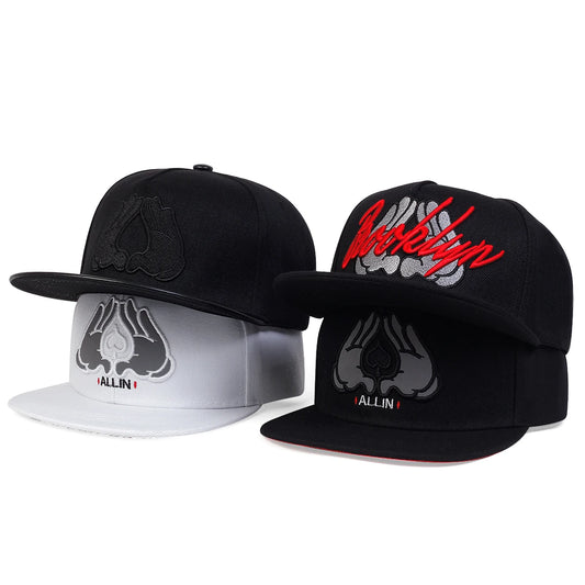 Fashion ALL IN Embroidery Baseball Cap Brooklyn Black Snapback Hat For Men Women Cap Bone