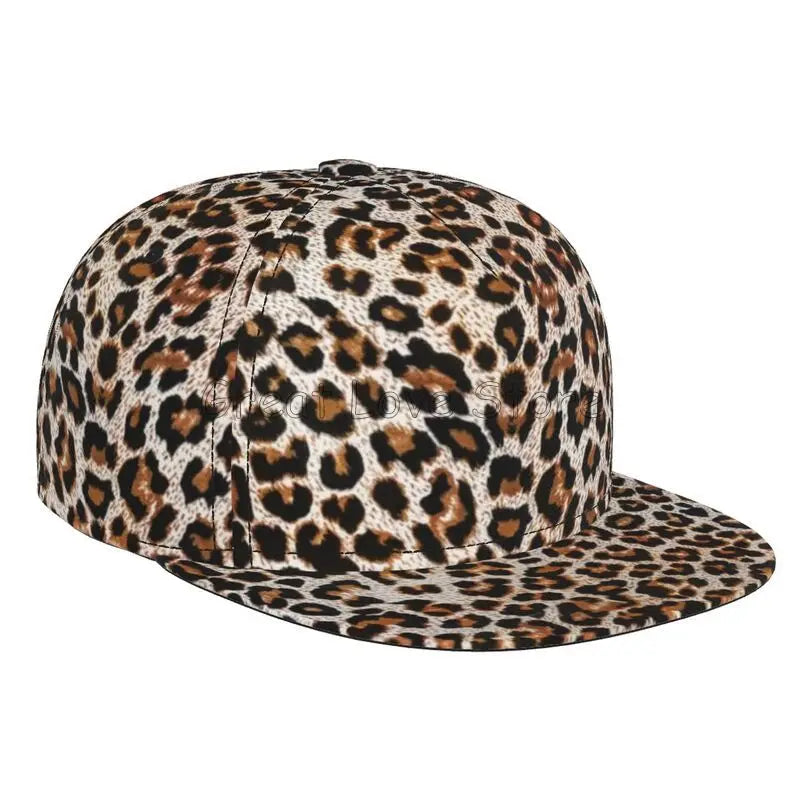 Leopard Print Snapback Cap Men Women