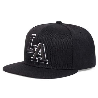 Unisex LA Letter Embroidery Hip-hop Hats Snapback Caps Spring Autumn Outdoor
