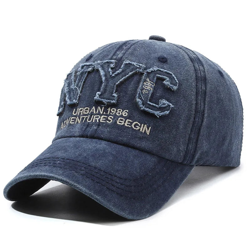 Women's Black Baseball Cap - Breathable "NYC" Embroidery