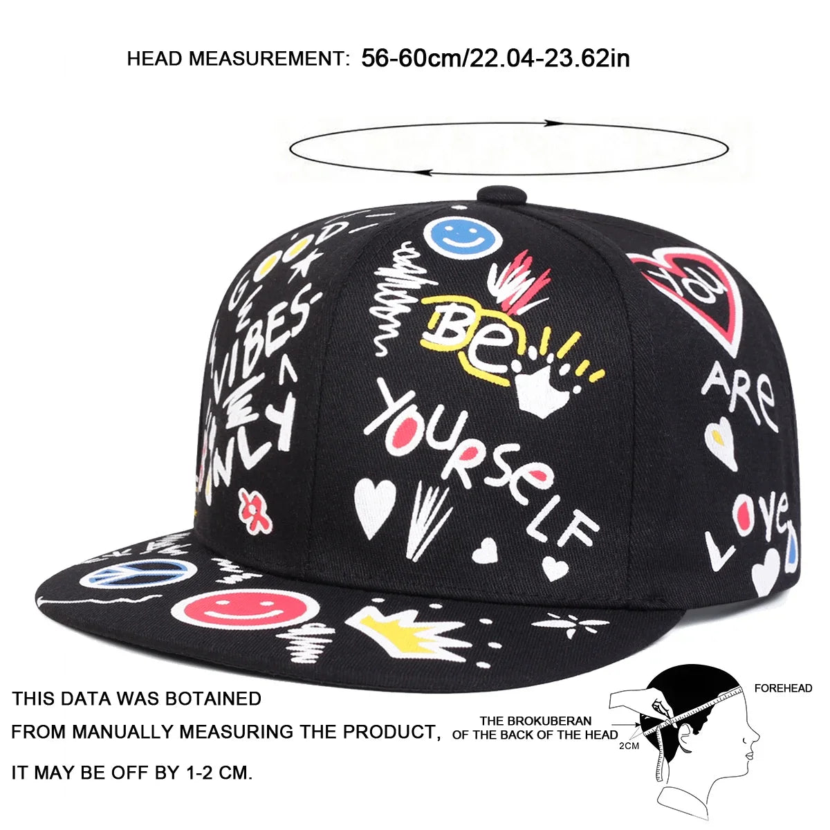 Unisex Smiling Graffiti Print Hip-hop Hats Spring Autumn Outdoor Snapback Caps