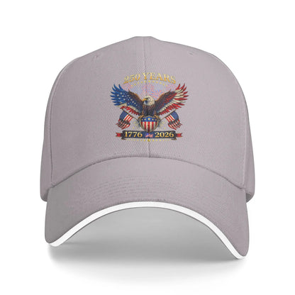 250 Years American 1776 2026 250th 4th July Independence Day Sun Baseball Cap