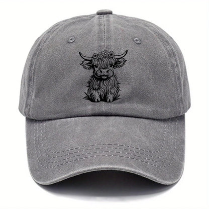 Pack Of Cartoon Calf Print Washed Vintage Soft Top Sunshade Baseball Caps