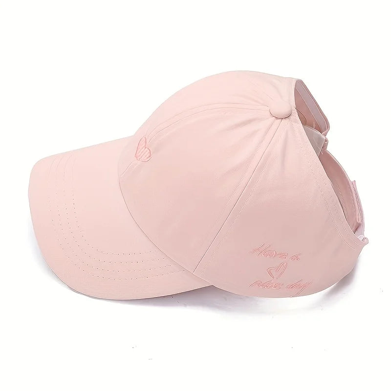 Summer Baseball Cap Breathable Women High Ponytail