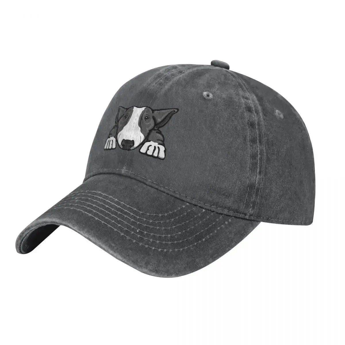 Grey & White Bull Terrier Baseball Cap