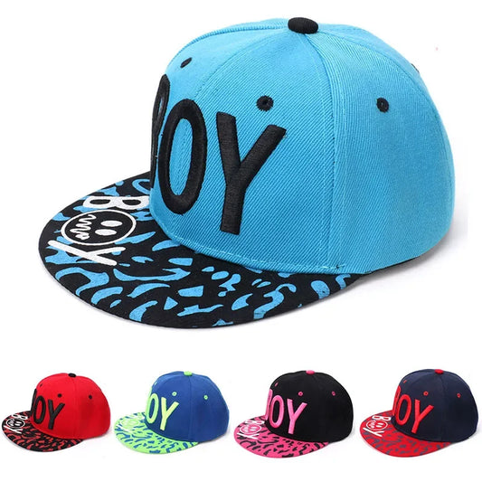 Unisex Kids Embroidered Hip Hop Snapback Cap