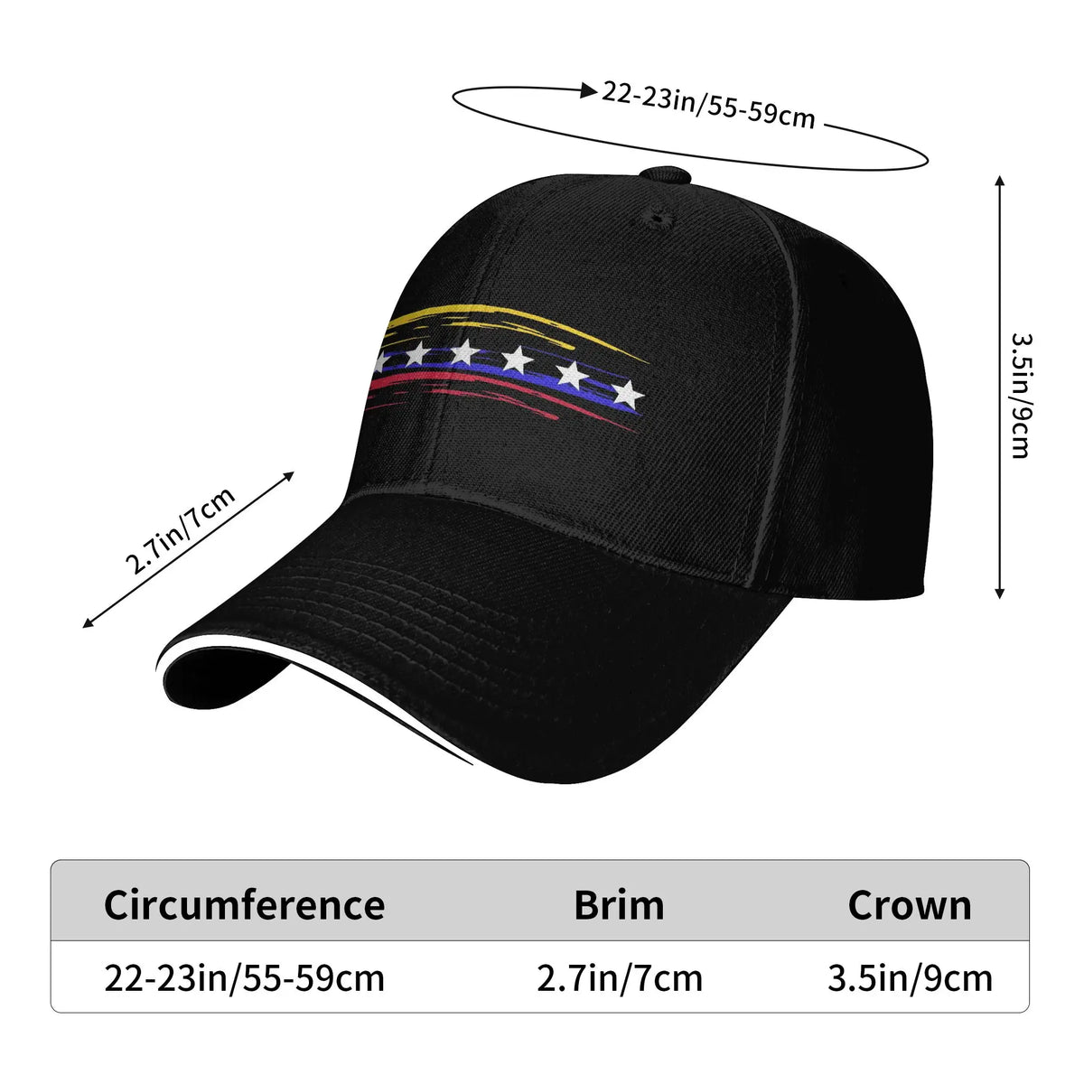 Venezuela 7 Big Stars Flag Baseball Cap