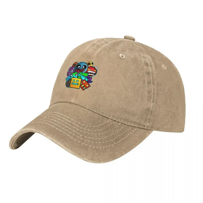 Geometry Dash Old School Gaming Casual Baseball Cap