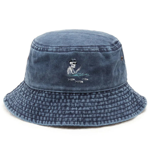 Bucket Hat Vintage Fishing Hat Outdoor Gothic Cap Macabre Humor Design Hats