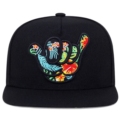 Personality Finger Embroidery Trucker Caps Cotton Snapback Caps Outdoor