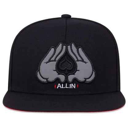 Fashion ALL IN Embroidery Baseball Cap Brooklyn Black Snapback Hat For Men Women Cap Bone