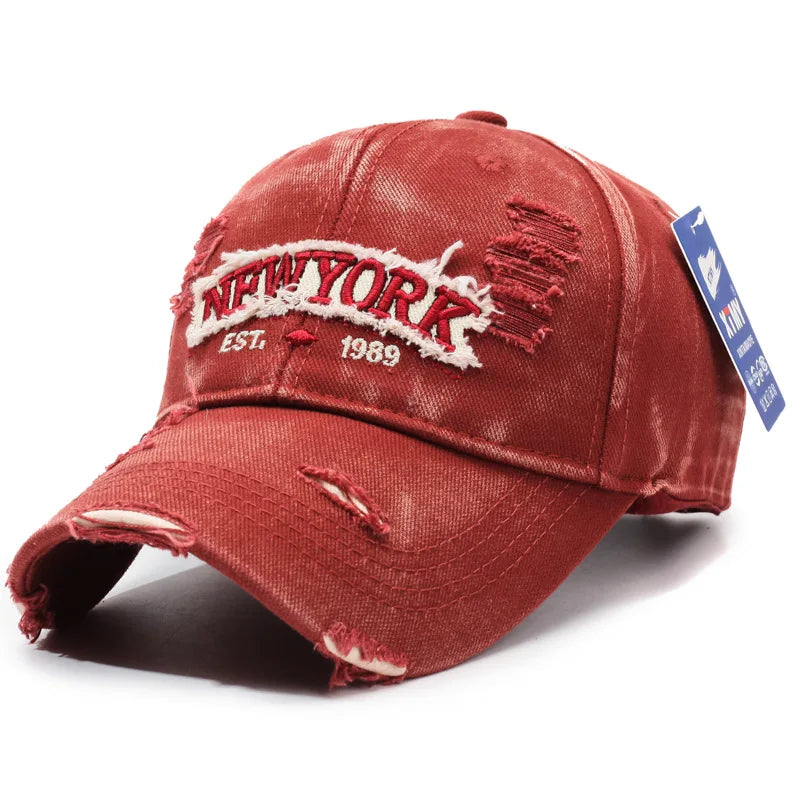 Letter New York Broken Hole Baseball Cap