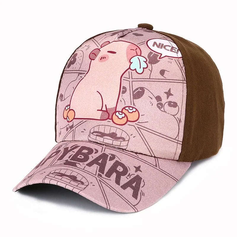 Children's Cartoon Capybara Printed Cute Capybara Hat Lovely Kids Baseball Cap