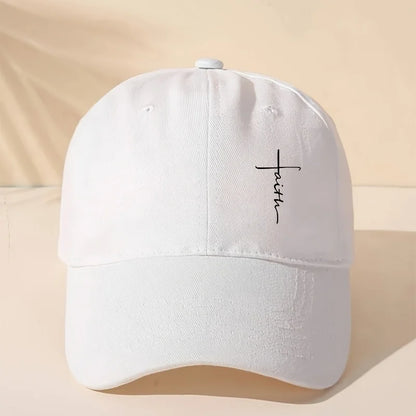 Baseball Cap With Cross Printting Adjustable Outdoor Dad Hat