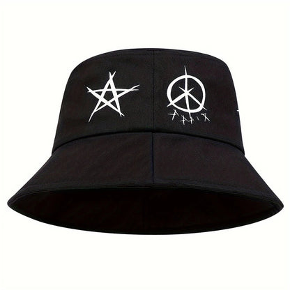 Eyes Graffiti Printed Fisherman Hat Outdoor Fishing Sun Hat