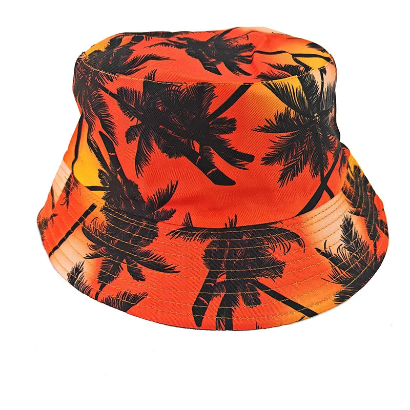Coconut Print Travel Beach Sun Protection Breathable Simple Fisherman Hat Bucket Hat