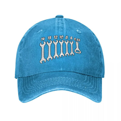Casual Washed Screw Wrench Opener Mechanic Baseball Cap