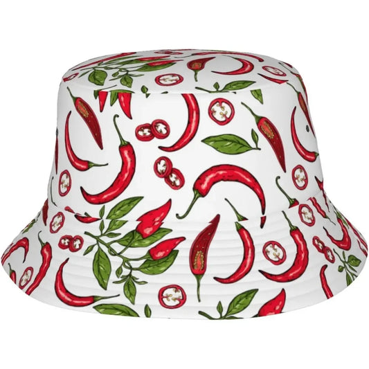 Red Pepper Chili Fisherman Cap Summer Unisex Printing Bucket Hat