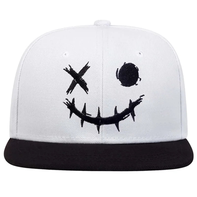 Unisex XO Smiling Face Embroidery Hip-hop Hats Outdoor