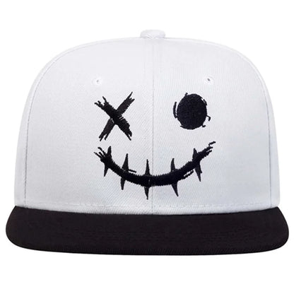 Unisex XO Smiling Face Embroidery Hip-hop Hats Outdoor