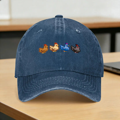 Summer 4 Chickens S-Stardew V-Valley Game Baseball Cap