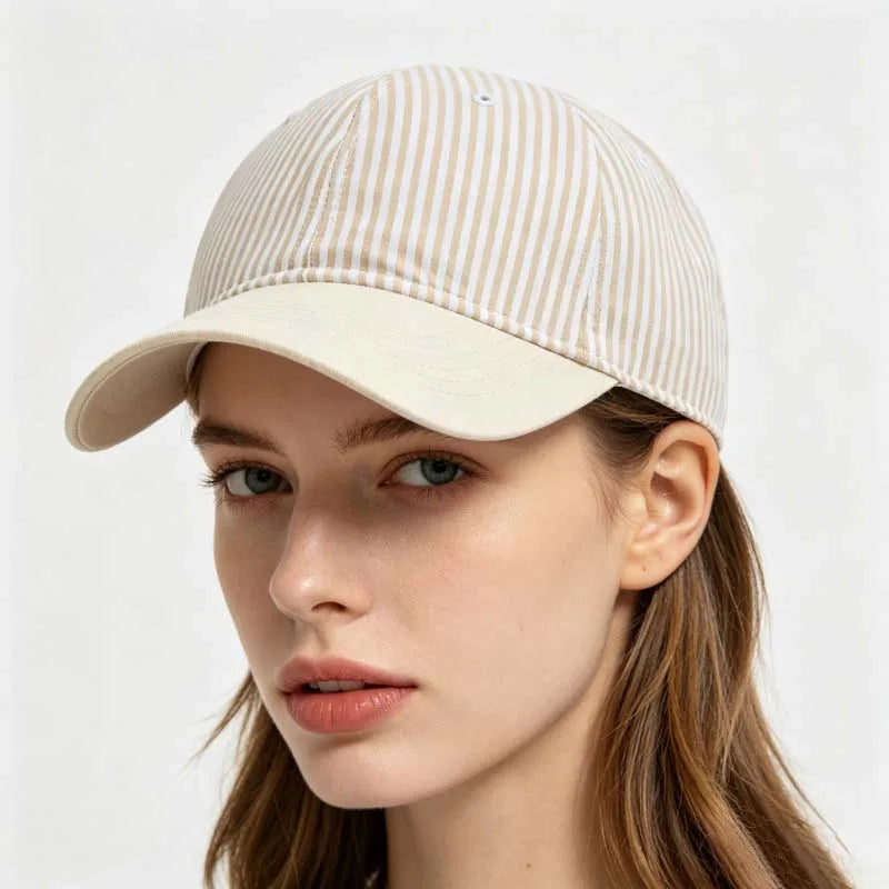 Fashion Korean Style Striped Soft Top Baseball Cap