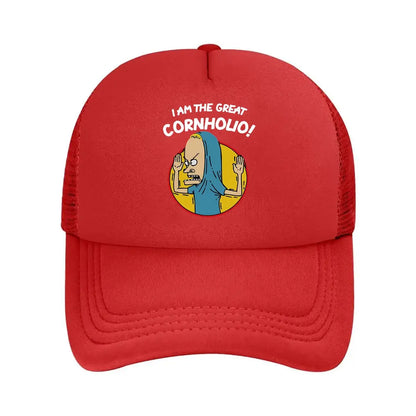“Cornholio” - Cartoon Art Classic MTV Character For 90s Animation Fans Mesh Baseball Cap