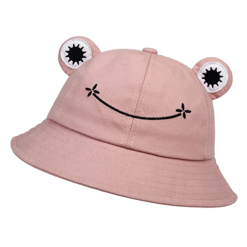 New Frog Shaped Parent Child Fisherman Hat Bucket Hat With Embroidery For Men Women