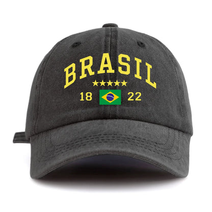BRASIL Print Washed Baseball Cap For Adults