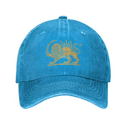 Iran Flag Map Persian Lion and Sun Symbol Unisex Baseball