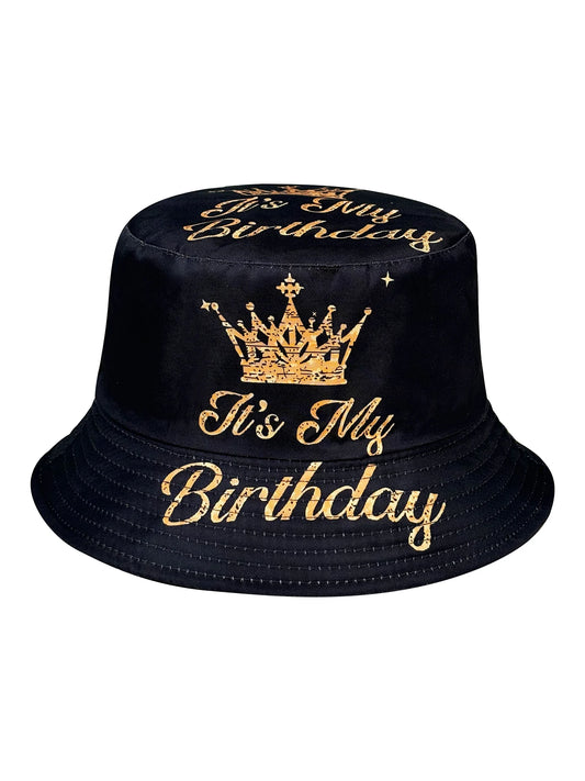 Birthday Party Crown Pattern Bucket Hats