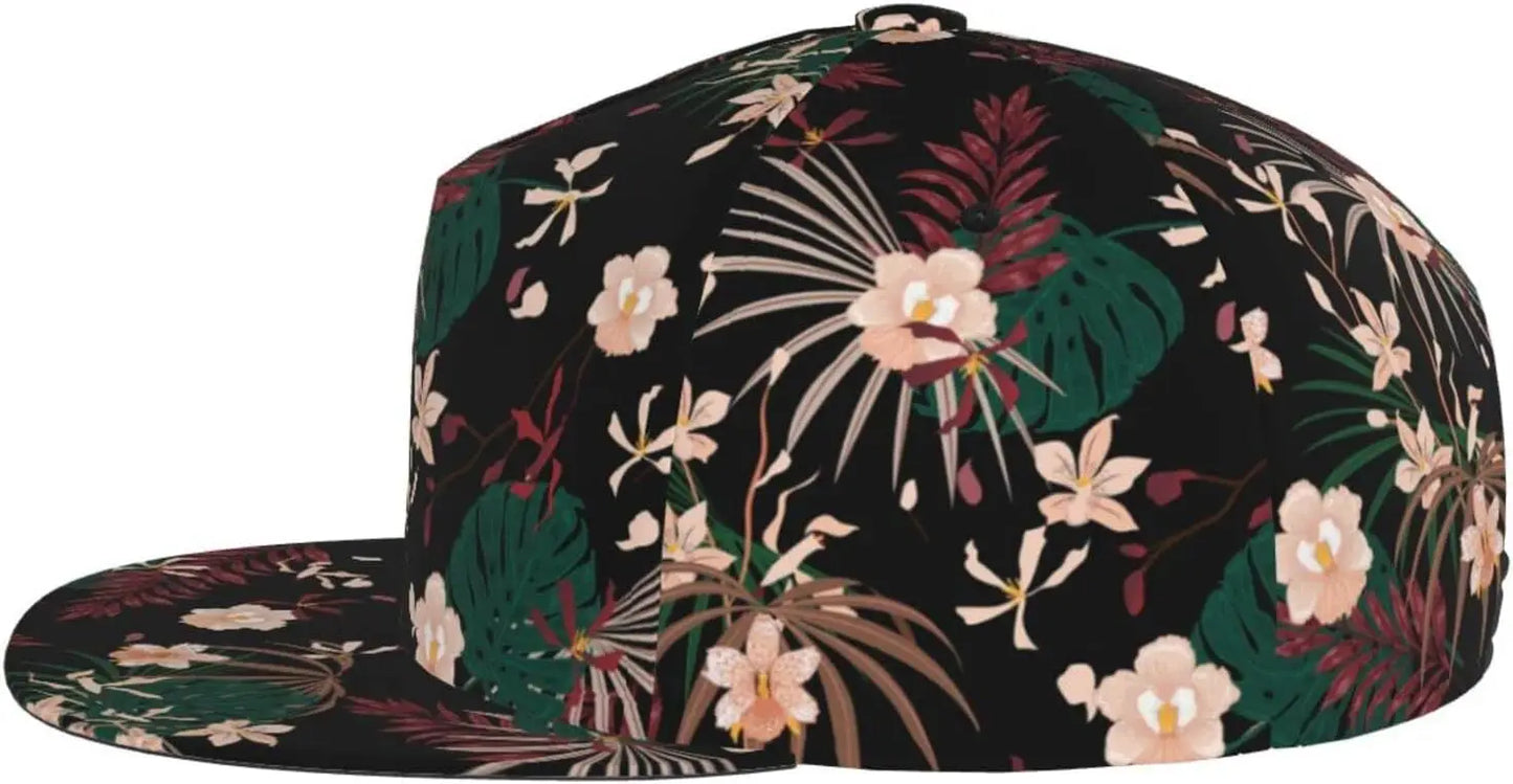 Hawaiian Tropical Flower Snapback Caps Men Women Boys Girls Fashion
