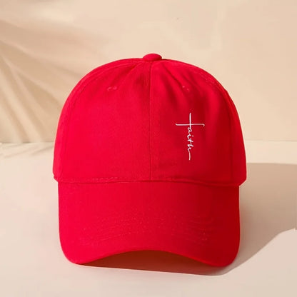 Baseball Cap With Cross Printting Adjustable Outdoor Dad Hat