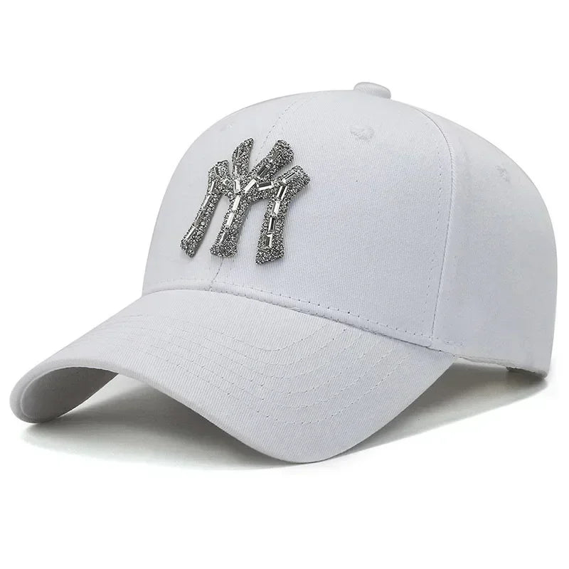 Summer Cotton Baseball Cap Retro Diamond Letters