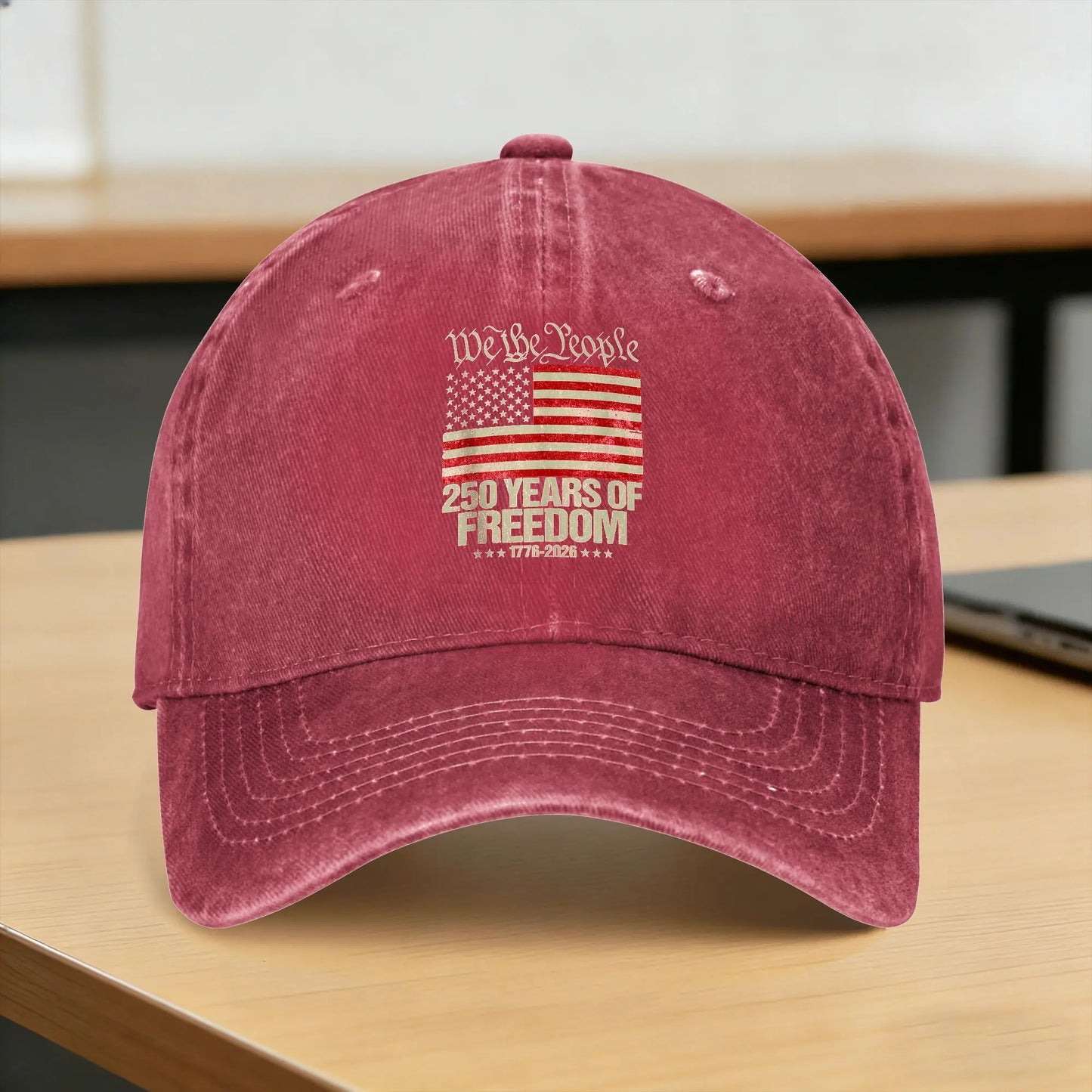 250 Years Distressed America Flag Anniversary USA 250th Casual Baseball Cap