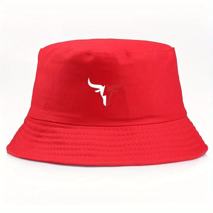 Cow Head Logo Fashionable Printed Fisherman's Hat