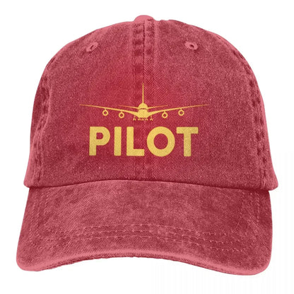 Washed Men's Baseball Cap Born To Fly Pilot