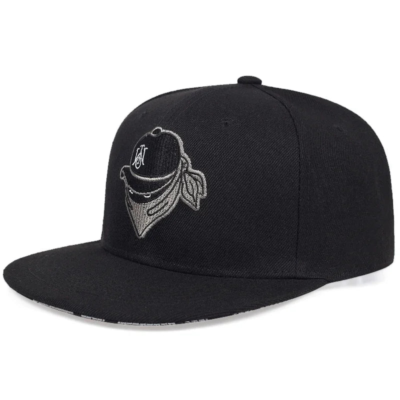 Unisex Masked Embroidery Hip-hop Hats Snapback Cap Baseball Caps