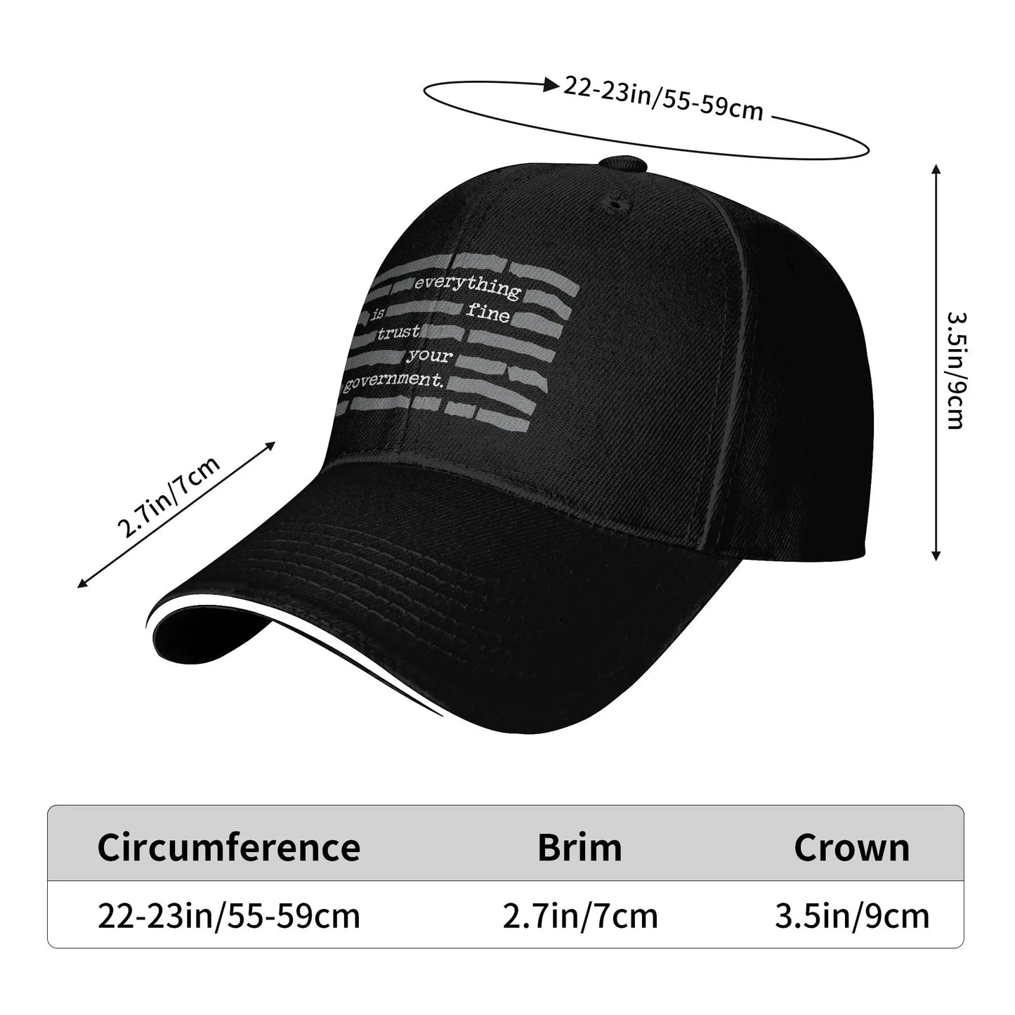 Summer Everything Is Fine Trust Your Government Baseball Cap