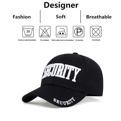 Unisex SECURITY Embroidery Baseball Caps Spring And Autumn