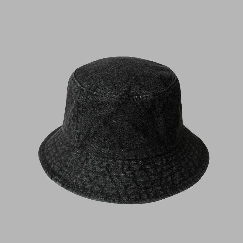 Retro Washed Cowboy Bucket Hat Women Men Wide Brim Sunhat Spring Summer